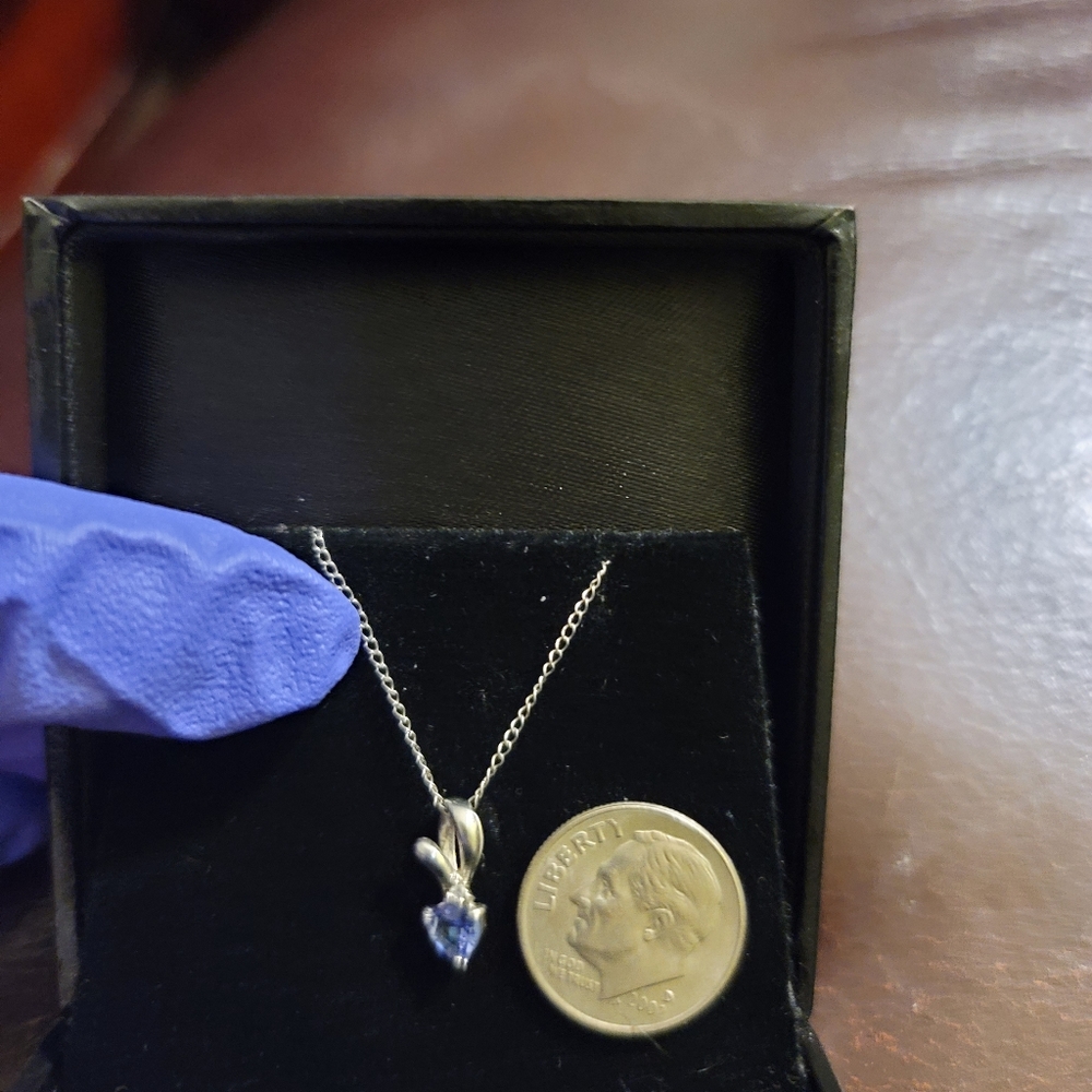 **SOLD TANZANITE 💜 DIAMOND PLATINUM NECKLACE - Picture 7 of 7
